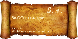 Soós Antigon névjegykártya